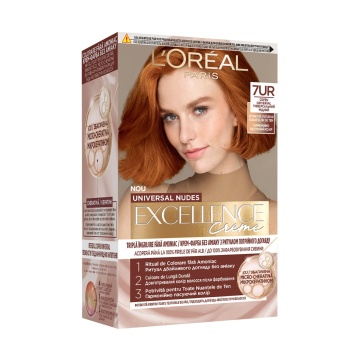 Vopsea permanenta de par cu amoniac L'Oreal Paris Excellence Creme Nud 7Ur Cupru Universal