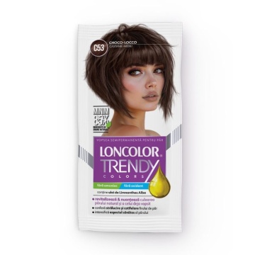 Vopsea semipermanenta Loncolor Trendy Colors C53 Castaniu Mediu, Choco-Locco