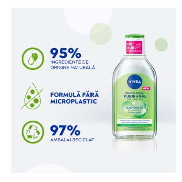 Apa micelara pentru ten mixt, 400ml, Nivea [7590] - Img 4