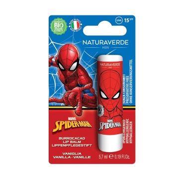 Balsam de buze copii cu aroma de vanilie Spiderman Natura Verde SPF15, 5 ml [1107]