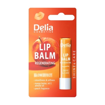 Balsam de buze regenerator cu aroma de piersica Delia, 4,8 g [2458]