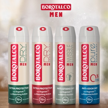 BOROTALCO Deodorant spray antiperspirant pentru barbati 72h, Original Dry, 150 ml [4546] - Img 2