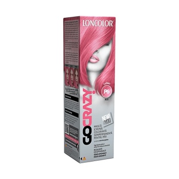 Crema de par coloranta semipermanenta fara amoniac Loncolor GoCrazy P6 Pink