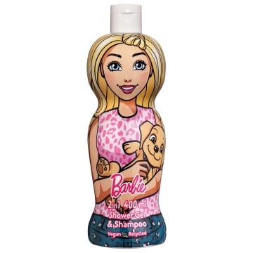 Gel de dus si sampon 2 in 1 Air-Val Barbie 1D Figurina pentru copii, 400 ml [5202]