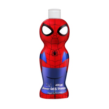 Gel de dus si sampon 2 in 1 cu figurina 1D pentru copii Air-Val Spiderman , 400 ml [0382]