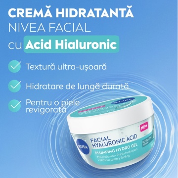 Gel hidratant NIVEA Facial cu Acid Hialuronic 100 ml [5796] - Img 4