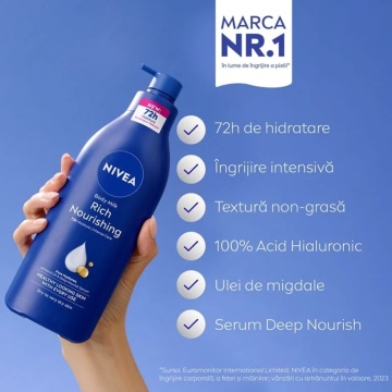 Lotiune de corp Nivea Rich Nourishing, 400 ml, cu pompita [0891] - Img 3