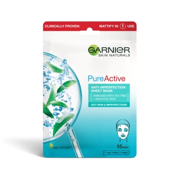 Masca servetel pentru fata Garnier Pure Active Anti Imperfectiuni Ceai [8896]