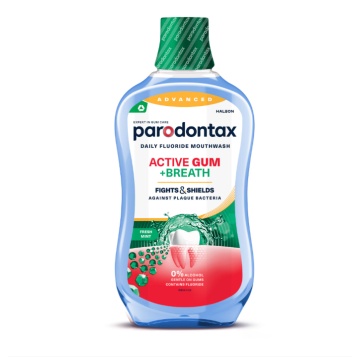 PARODONTAX Apa de gura fara alcool cu fluor Active Gum + Breath Fresh Mint, 500ml [3400]