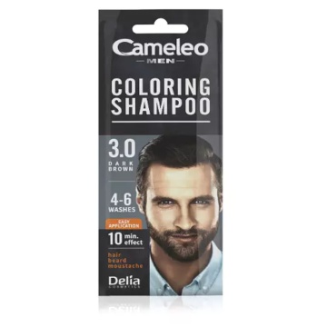 Sampon nuantator la plic pentru barbati Cameleo Dark Brown 3,0, 15 ml [7164]