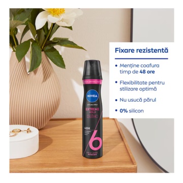 Spray fixativ Extreme Hold, 250ml, Nivea 2830 - Img 2