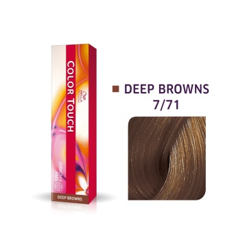Vopsea de par demipermanenta Wella Professionals Color Touch, Deep Browns, Medium Blonde Brown Ash 7/71, 60 ml