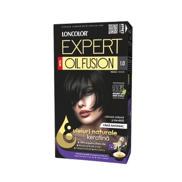 Vopsea de par duo Loncolor Expert Oil Fusion 1,0 Negru