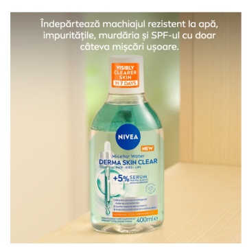 Apă micelară 5% PHA Derma Skin Clear, Nivea, 400ml [0147] - Img 4