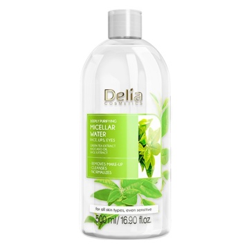 Apa micelara cu ceai verde pentru purificarea tenului Delia Deep, 500 ml [2995]