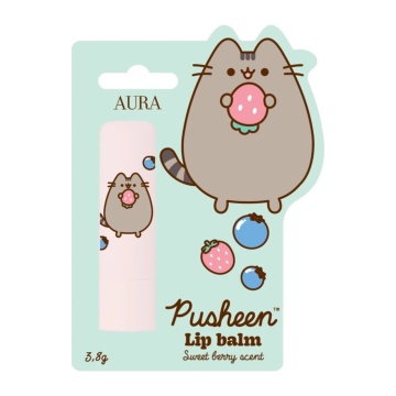Balsam de buze cu fructe de padure pentru copii Aura Pusheen, 3,8 g [4178]