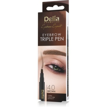 Creion triplu pentru sprancene Delia Marker 4.0 Brown [6993]