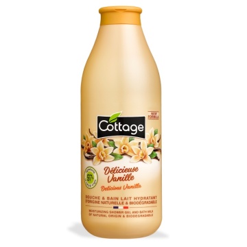 Gel de dus si lapte de baie cu aroma de vanilie Cottage, 750 ml [9114]