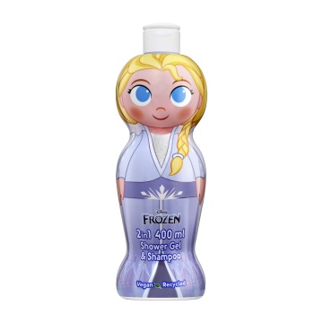 Gel de dus si sampon 2 in 1 Air-Val Frozen Elsa 1D Figurina pentru copii, 400 ml [0498]