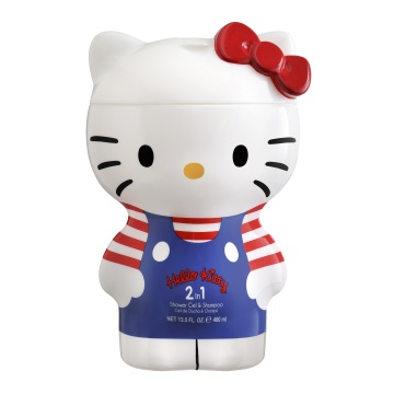 Gel de dus si sampon 2 in 1 Air-Val Hello Kitty 2D Figurina pentru copii, 400 ml [9645]