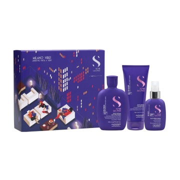 Kit Blonde Sampon Anti Yellow 250 ml + balsam 200 ml + spray anti galben 125 ml Alfaparf Holiday [0693]