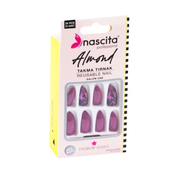 Nascita Unghii False Almond Red si Black Design 150, x24 [2646]