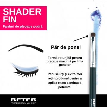 Pensula mica pentru fard din par de ponei N12 Beter Professional [2420] - Img 2