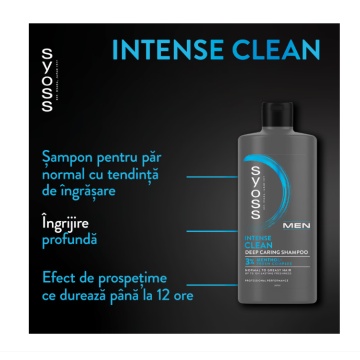 Sampon pentru barbati Intense Clean, 440ml, Syoss 7197 - Img 2