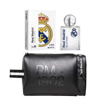 Set cadou cu trusă de toaletă premium Real Madrid si apă de toaletă (EDT) 100 ml Air-Val [8197]