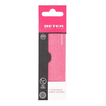 Set de 4 pile pentru unghii din carton abraziv cu corindon Beter [40049]