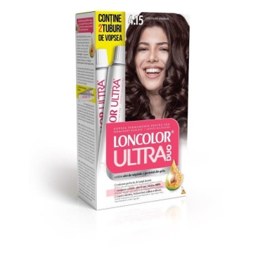 Vopsea de par cu nuanta de ciocolata amaruie Loncolor Ultra Max 4,15