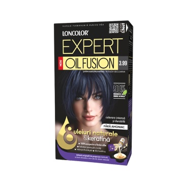 Vopsea de par duo Loncolor Expert Oil Fusion 3,99 Saten albastrui intens