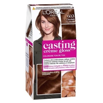 Vopsea de par semi-permanenta fara amoniac L'Oreal Paris Casting Creme Gloss 603 Ciocolata Cu Vanilie