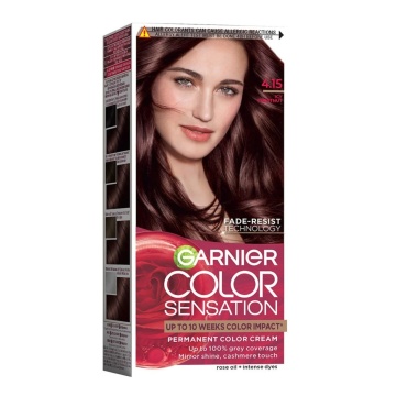 Vopsea permanenta de par cu amoniac Garnier Color Sensation 4,15 Saten Glacial