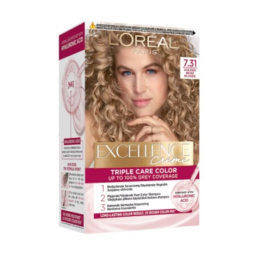 Vopsea permanenta de par cu amoniac L'Oreal Paris Excellence Creme 7,31 Golden Beige Blonde