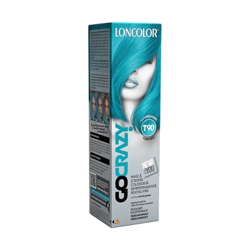 Crema de par coloranta semipermanenta fara amoniac Loncolor GoCrazy T90 Turquoise