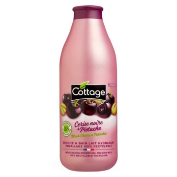 Gel de dus si lapte de baie cu aroma de cirese negre si fistic Cottage, 750 ml [9169]