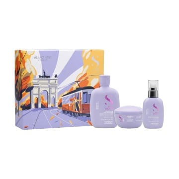 Kit Alfaparf Holiday Smoothing pentru netezire cu sampon 250 ml + masca de par 200 ml + crema de netezire 125 ml [0686]