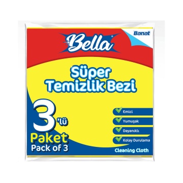 Lavetă de curățare multisuprafete Super, 3 bucati, Bella Banat 0471