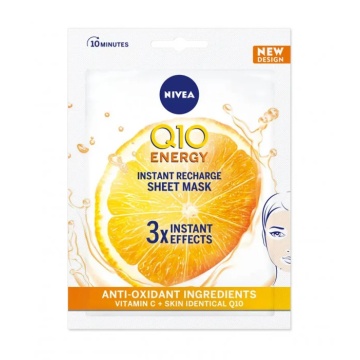 Mască șervețel pentru ten radiant Q10 ENERGY infuzată cu ser 5485/3665