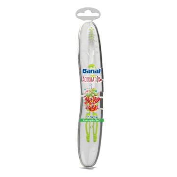 Periuta de dinti Banat Junior Acrobat Etui Calatorie 5 + Ani Soft pentru copii [5832]