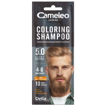 Sampon nuantator la plic pentru barbati Cameleo Light Brown 5,0, 15 ml [7188]