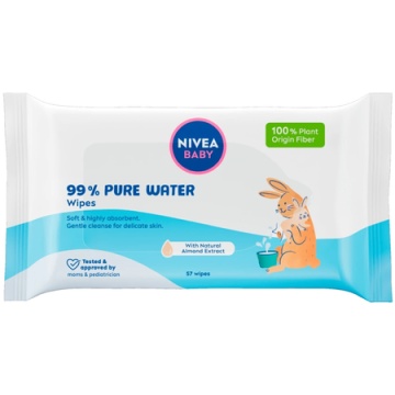 Servetele umede pentru bebelusi Pure Water, 57 bucati, Nivea Baby [9228]