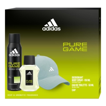 Set cadou Adidas Pure Game cu apa de toaleta 50 ml, deodorant 150 ml si sapca XS25 [6135/2652]