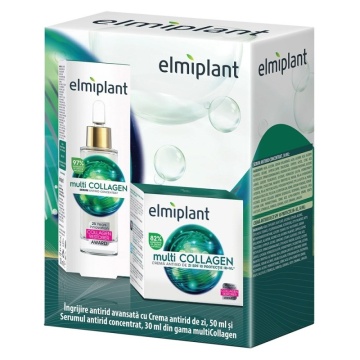Set cadou Elmiplant crema zi Collagen si ser de fata 30 ml, XS24 [8223]
