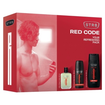 Set cadou STR8 Red Code cu lotiune after shave 50 ml, deodorant 150 ml si gel de dus [5321/3350]
