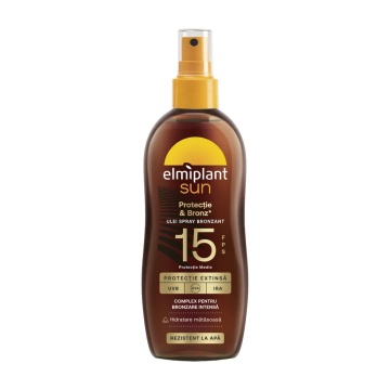 Ulei spray bronzare Elmiplant Sun SPF15, efect luminos, 150 ml [7617/7222]