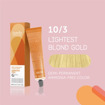 Vopsea de par demipermanenta fara amoniac Londa Professional, 10/3, 60 ml
