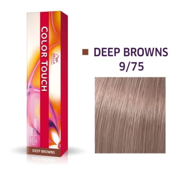 Vopsea de par demipermanenta Wella Professionals Color Touch, Deep Browns, Very Light Blonde/Brown Mahogany 9/75, 60 ml
