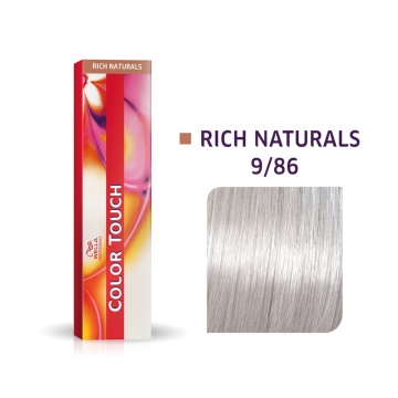Vopsea de par demipermanenta Wella Professionals Color Touch, Rich Naturals, Very Light Blonde Pearl Violet 9/86, 60 ml